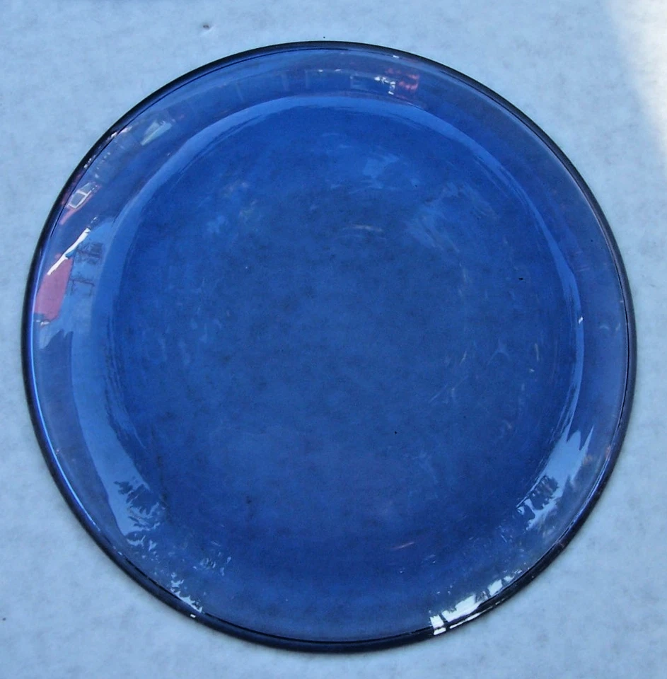 7 pratos de vidro azul cobalto 1980 pratos de salada pratos vintage 8"D - Imagem 4 de 4