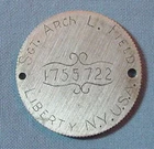 World War 1 Handmade Military Dog Tag or Identification Tag - Liberty, New York