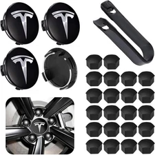 Car Wheel Center Hub Cap Kit with Logo Hubcaps Accessories for TES la Model 3 Mo