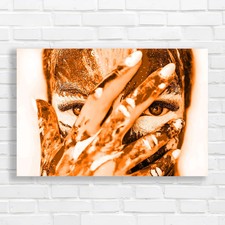 Out of the Paint Box Face Orange Canvas Print Large Picture Wall Art