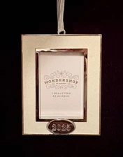 2025 WEDDING~FAMILY~ANY OCCASION~DATED SILVER CHRISTMAS TREE PHOTO FRAME ORNAMEN
