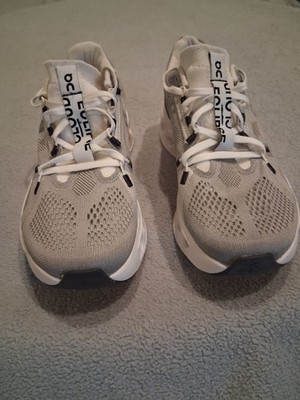 On Cloudeclipse Womens Low Top Lace-Up Mesh Running Sneakers Gray White Black