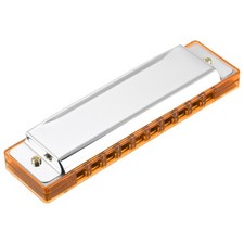 Harmonica 10 Holes 20 Tones C Key Harmonica Musical Instruments Orange Silver