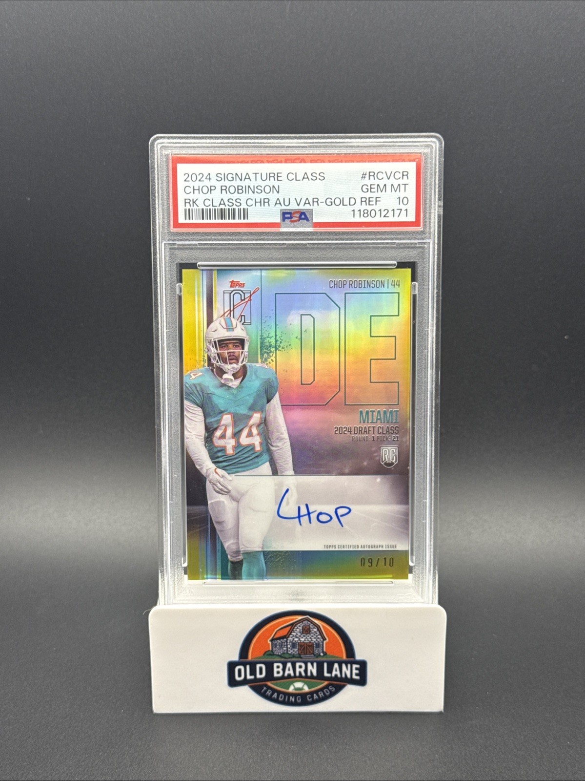 Chop Robinson Topps Signature Class Rookie Class Chrome Autograph Variation #RCVCR Gold Refractor