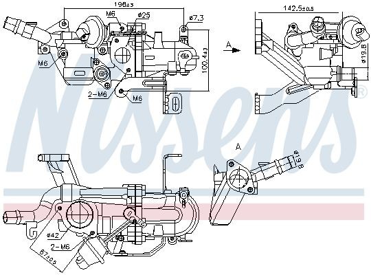 Radiateur gaz d'échappement Nissens 989273 refroidisseur vanne EGR 162644