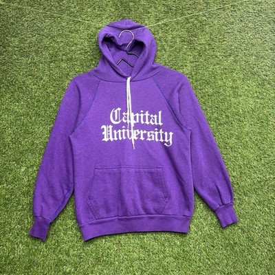 Vintage Capital University Hoodie Mens Small Cbus OH Purple Sweatshirt 90s