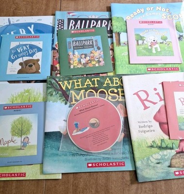 Scholastic Lot of 7 Kids Paperback Story Books with Audio CDs Early Childhood