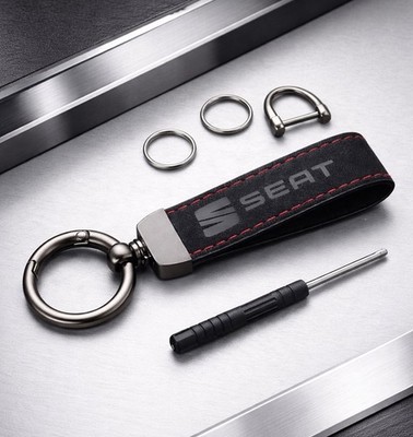 SEAT Schlüsselanhänger Sport Leder Metall   Perfektes Auto Geschenk- Keychain