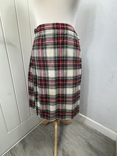 Vintage Kenmore Pure Wool Tartan Kilt With Buckle Fastening Size 28 Inch Waist.