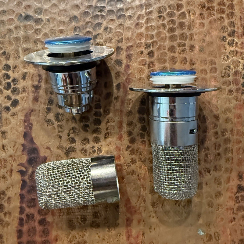 2 Silver Metal Sink Drain Stopper & Strainer Set (featured on Tik Tok shop)
