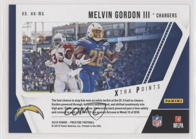 2019 Panini Prestige Highlight Reel Xtra Points Blue Melvin Gordon III #HH-MG - Image 2 of 2
