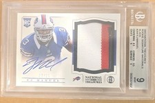 2013 PANINI NATIONAL TREASURES  PLAYER WORN MATERIALS 23/25 EJ MANUEL AUTO RC