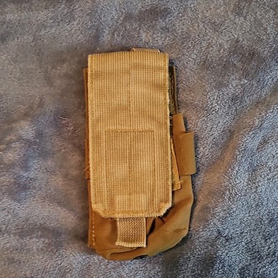 Tan Nylon MOLLE Tactical Gear Bag with Hook & Loop Closure