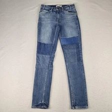 Levis 721 Jeans Womens 27x29 Blue Patchwork High Rise Skinny Stretch Tag 27x30