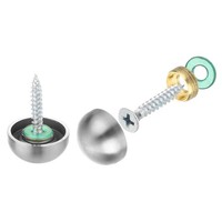 4Er Set 20Mm Edelstahl Spiegelschrauben Mit Kappen Dekorative Silber