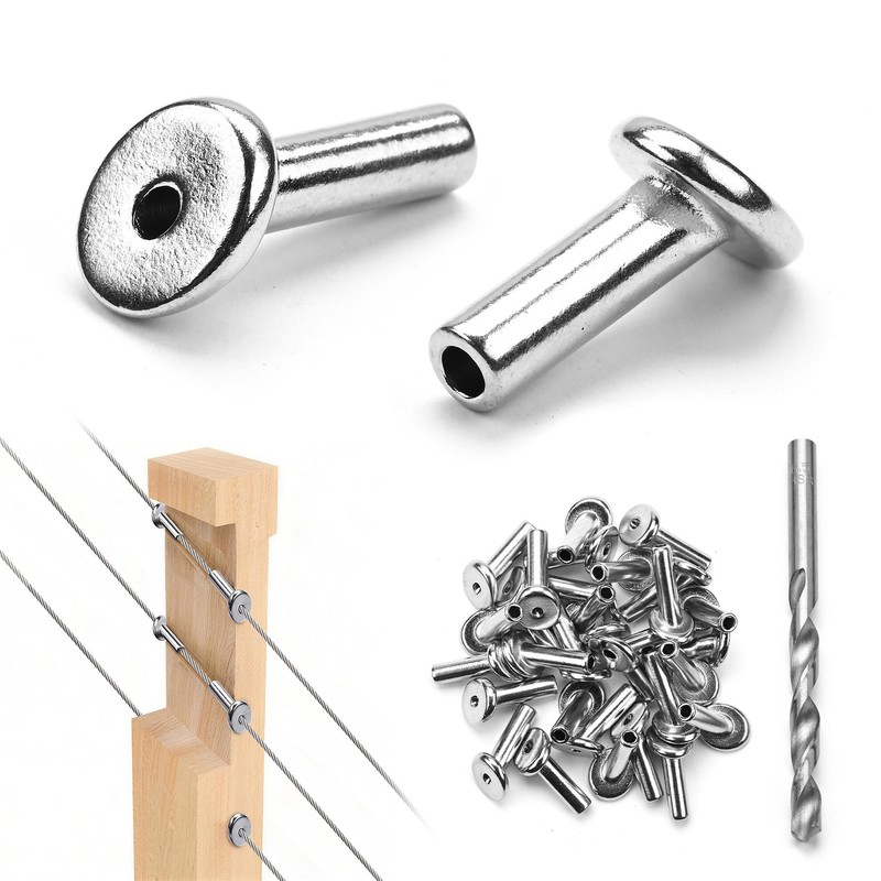 Yescom 1/8 Cable Railing Hardware Angle Beveled Protector Sleeve 30 Degree 30PCS
