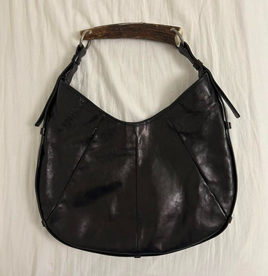 Exc+5] Yves Saint Laurent Rive Gauche Mombasa Black Leather One