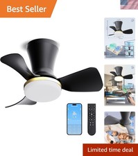 Versatile 22 Inch Ceiling Fan with Light Quiet DC Motor for Indoor/Outdoor Use
