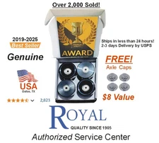 Royal Metal Upright Vacuum Cleaner Synthetic Unbreakable Wheels and Caps 8/Pkg