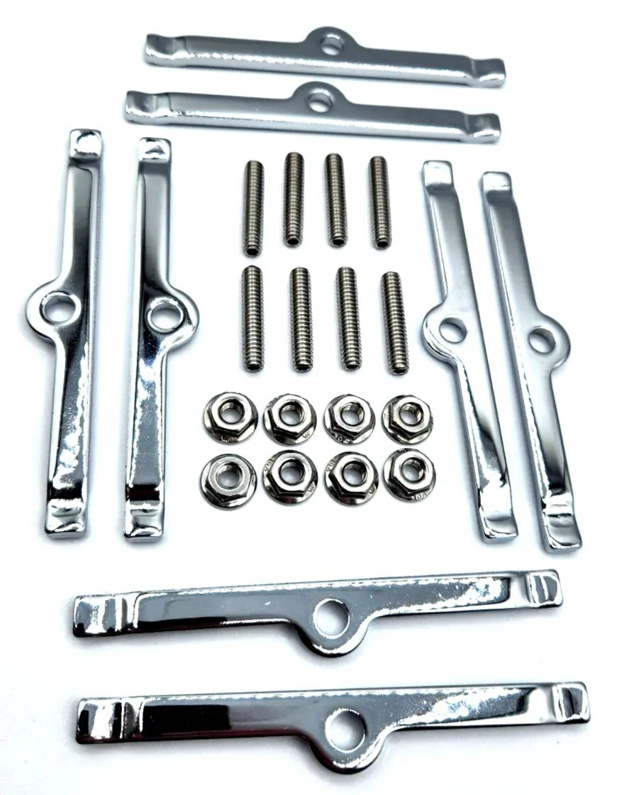 SB Chevy Stainless Valve Cover Studs, Nuts, Hold Down, Spreader Bars