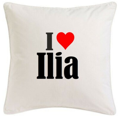 KISSENBEZUG I LOVE ILIA 40CMX40CM AUS MIKROFASER