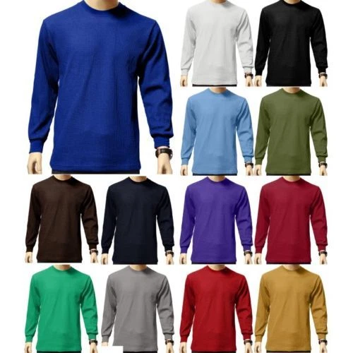 Men's Heavy Weight Waffle Thermal Shirt Long Sleeve Top Underwear Colors &  Sizes