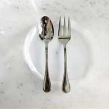 Serving Silverware CAMBRIDGE 2Pcs SALAD SET Stainless Steel Serving Spoon & Fork