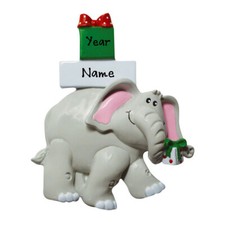 PERSONALIZED Christmas Elephant Ornament - First Christmas 2023 Keepsake Gift