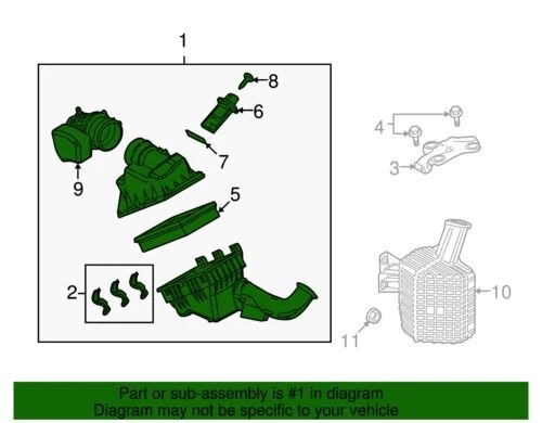 Оригинальный корпус воздухоочистителя двигателя Ford Mercury Milan 2010-2012 AE5Z-9600-E - Изображение 2 из 2