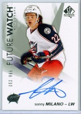  2016-17 SP Authentic FUTURE WATCH #131 Sonny Milano RC AUTO 052/999 