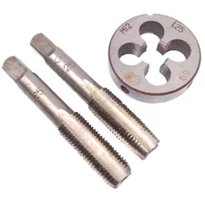 HSS M12 x 1.25mm Taper & Plug Tap & M12 x 1.25mm Die Metric Thread Right Hand