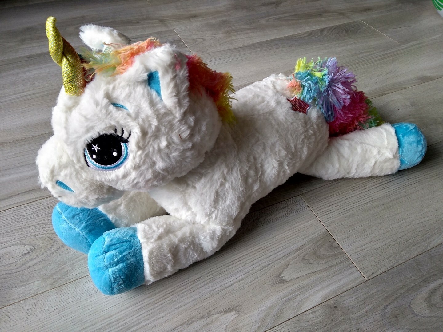 Peluche licorne bleue de 60 cm doudou doux pour enfant