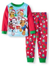 Paw Patrol Holiday Christmas 2 PC Long Sleeve Tight Fit Pajama Set Boy Size 5T