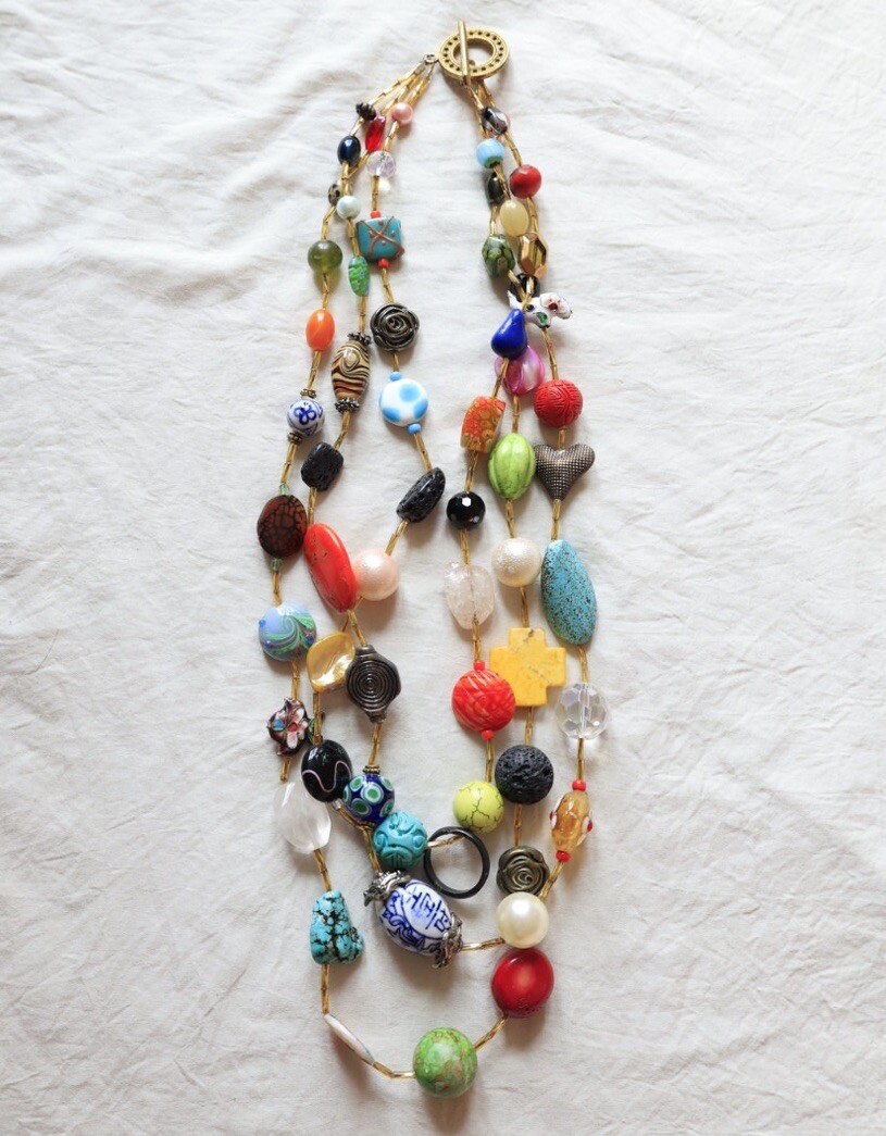 Beautiful Multicolor Beaded Statment Necklace - image 1
