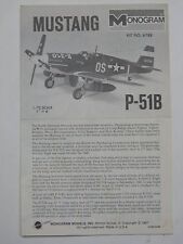 1979 1:72 Monogram Mustang P-51B Model Kit SEALED NIB Inspected For IPMA 6788