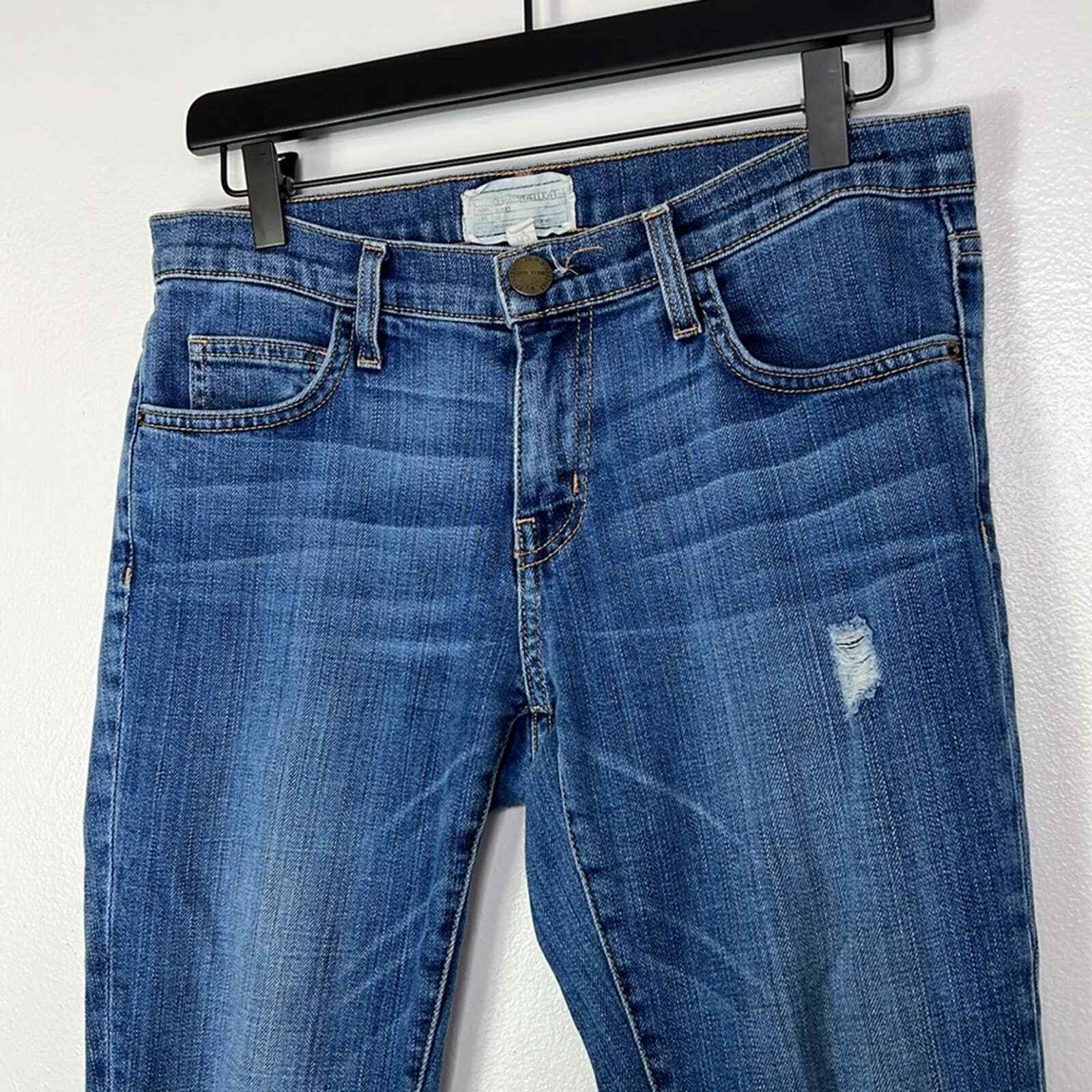 CURRENT/ELLIOTT Medium Wash Superworn Cropped Boo… - image 2