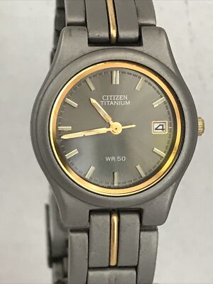 Citizen Ladise Quartz Date Two Tone Titanium Bracelet Watch Ref