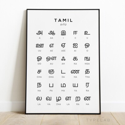 Tamil Alphabet Print Educational Wall Art Language Learning Poster  UK