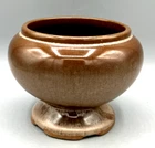 Vintage Frankoma 22S Plainsman Brown Ceramic 4" Footed Planter Vase Bowl