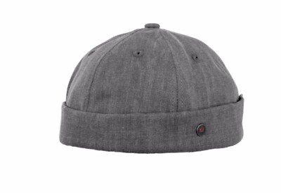 DOCKER MÜTZE soft wash cotton herringbone grau größenverstellbar