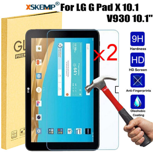 2Pcs For LG G Pad X 10.1 V930 10.1 Premium Tempered Glass Screen Protector Film - Photo 1 sur 19