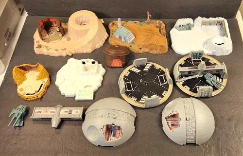 LOT OF 8 VINTAGE RANDOM STAR WARS MICRO MACHINE PLAYSET BASES AS IS FOR PARTS