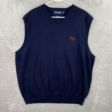 Polo Ralph Lauren Golf Sweater Vest men's XL Sleeveless V-Neck Cotton Knit Blue