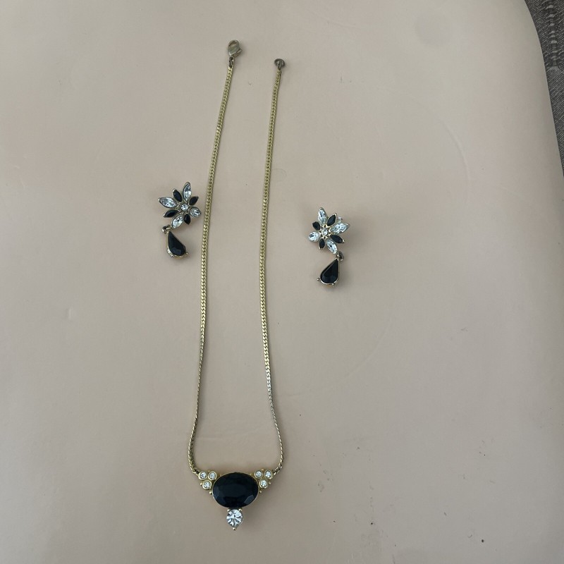 VINTAGE Black “Onyx”/“Gold”/“Diamond”Costume Jewelry from Late’80s/Early ‘90s