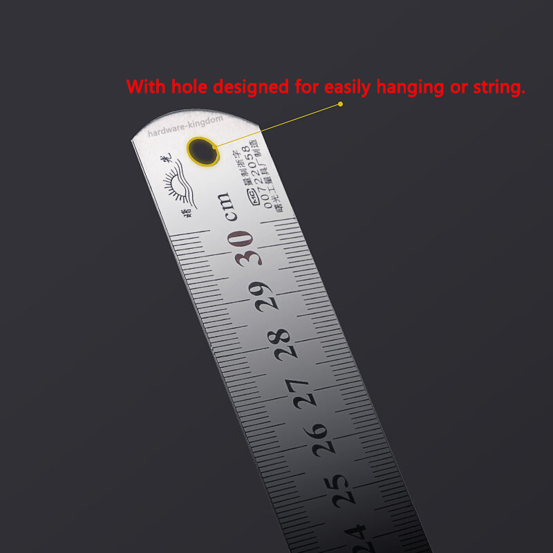 Double Side Metal Ruler Stainless Steel 6