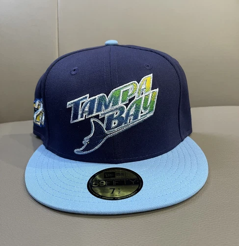 Tampa Bay Devil Rays Hat Club New Era 59Fifty 25th Patch Fitted Cap Hat 7 1/2