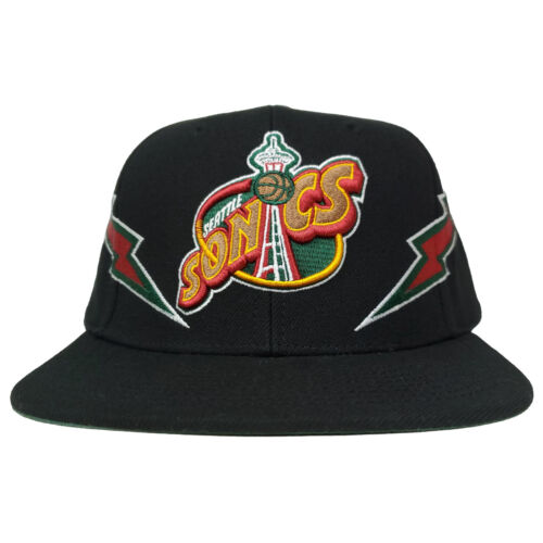 Mütze Seattle Supersonics Mitchell & Ness NBA Druckknopflasche 3D Logo schwarz Neu - Bild 1 von 8