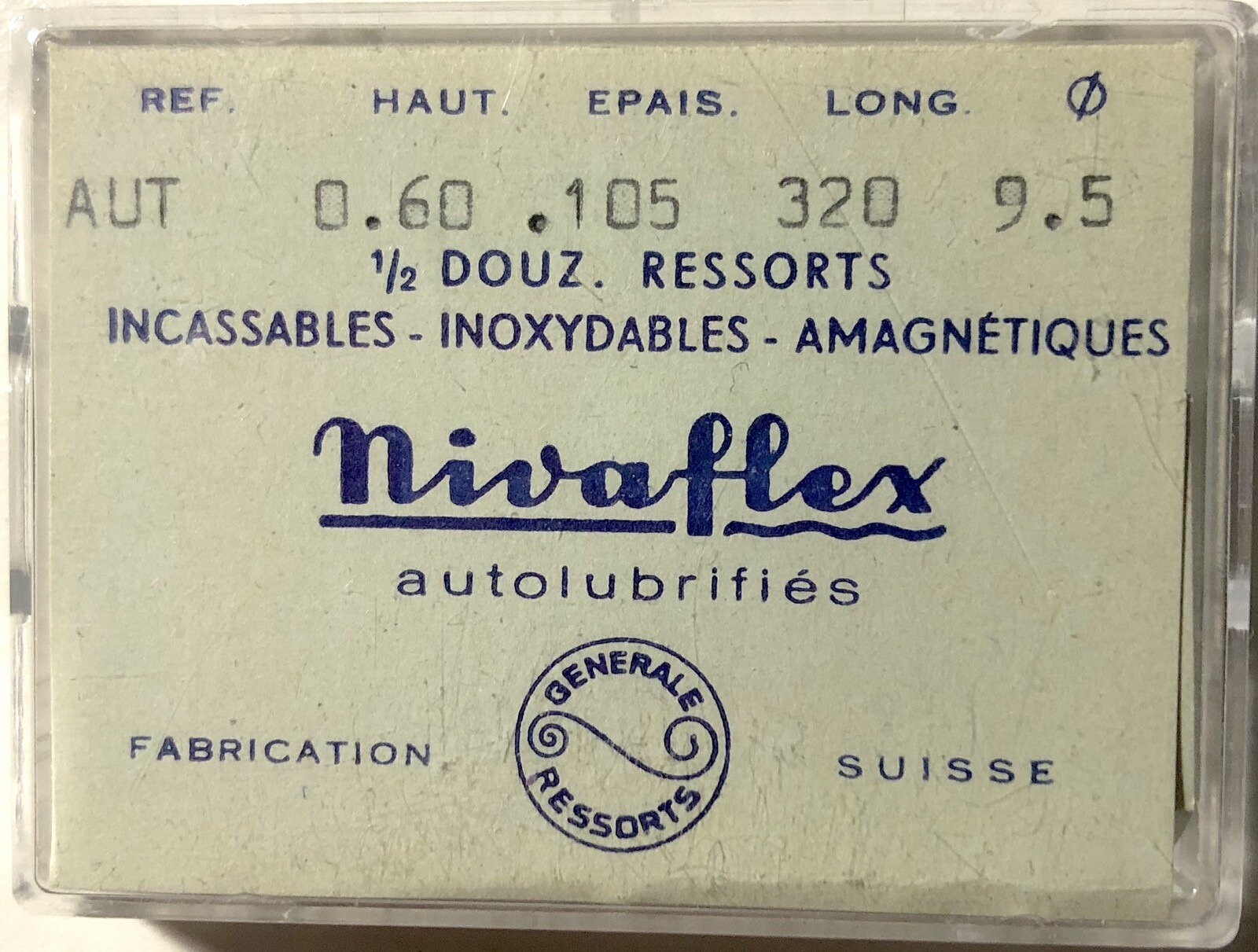 1X Mainspring Auto 0.60x0.105mm Ø9.5 Watch 320 Replacement