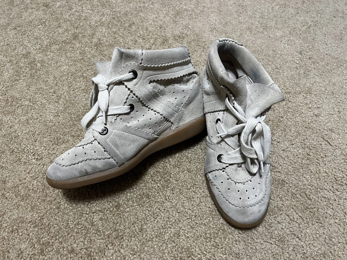 Marant Wedge Sneakers Suede Leather beige women&#039;s sz 39 | eBay