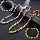 Herren Königshalsketten Set aus Edelstahl Halskette Armband Gold Silber 8 mm
